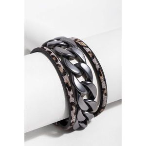 🆕 SAACHI Leopard Metal Link Magnetic Bracelet